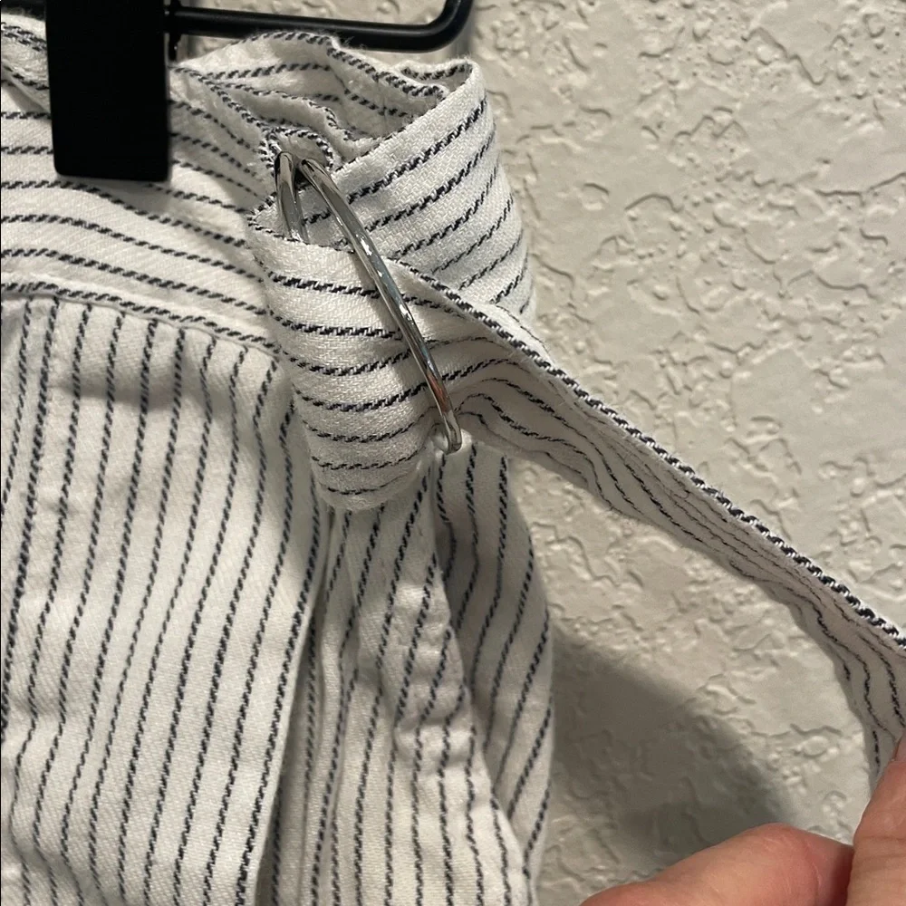 Banana Republic Striped Linen Wrap Pencil Skirt Size 10 - Picture 5 of 9